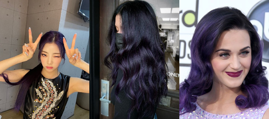 pelo violeta oscuro